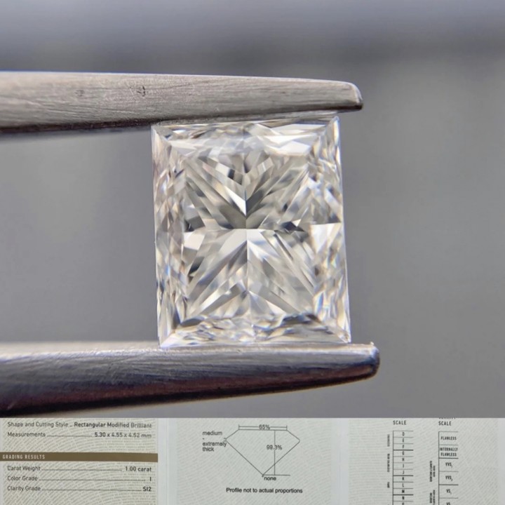 1.5ct 公主切裸钻实验室培育钻石