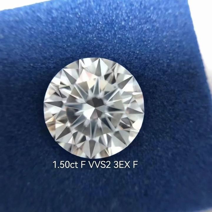 1.5ct Round Cut CVD HPHT Lab Diamond