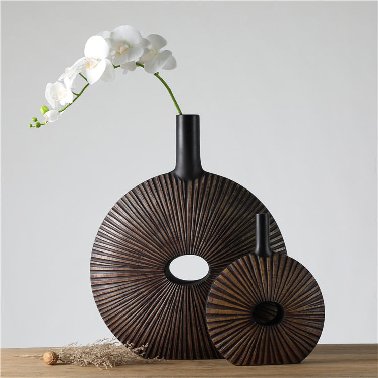 Original decor abstract home decoration handmade nordic resin flower vase for home office decor