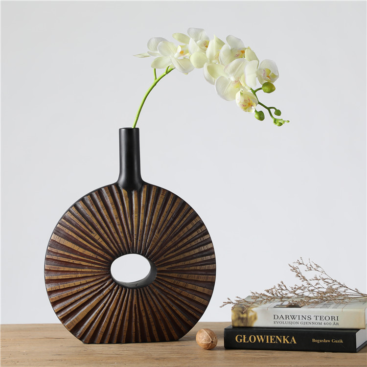 Original decor abstract home decoration handmade nordic resin flower vase for home office decor