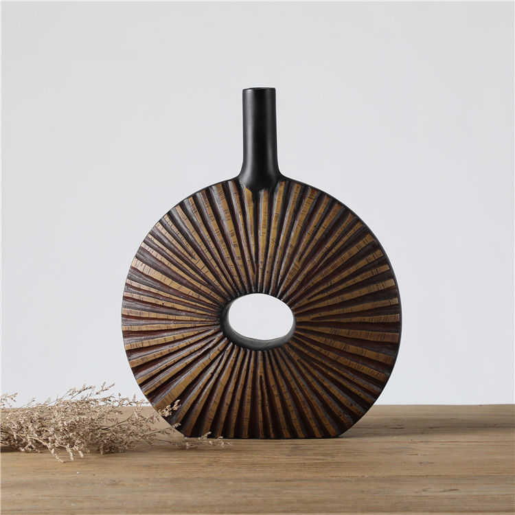 Original decor abstract home decoration handmade nordic resin flower vase for home office decor