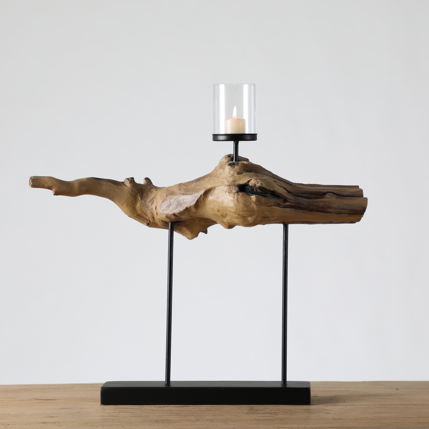 Luxury Rustic Antique Distressed Decorative Wooden Pillar Candle Holder Art Design Candle Holder For home Decor