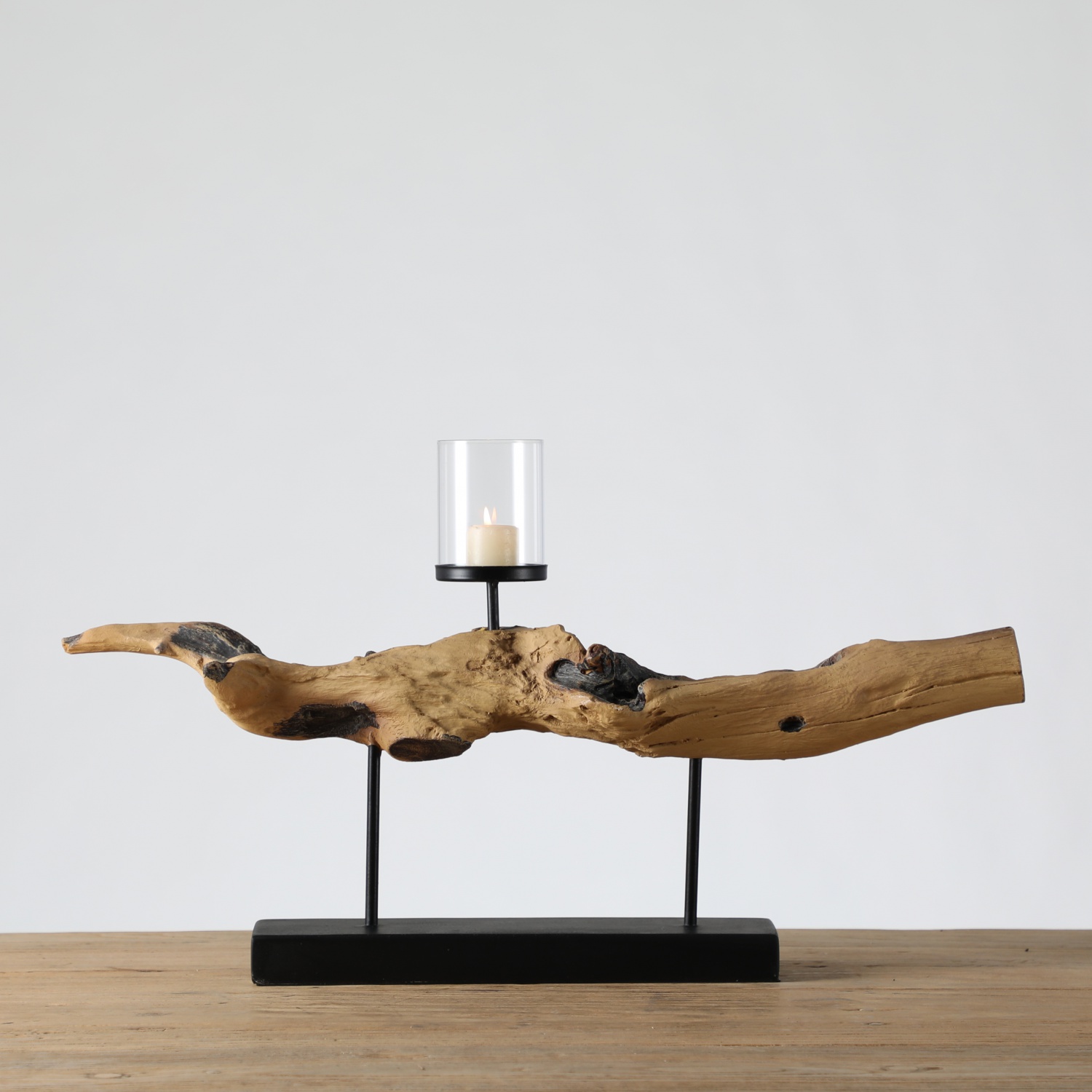 Luxury Rustic Antique Distressed Decorative Wooden Pillar Candle Holder Art Design Candle Holder For home Decor