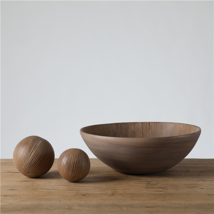 Promotional Embossed Resin Craft Vintage Retro Tray With Ball For Home Decor
