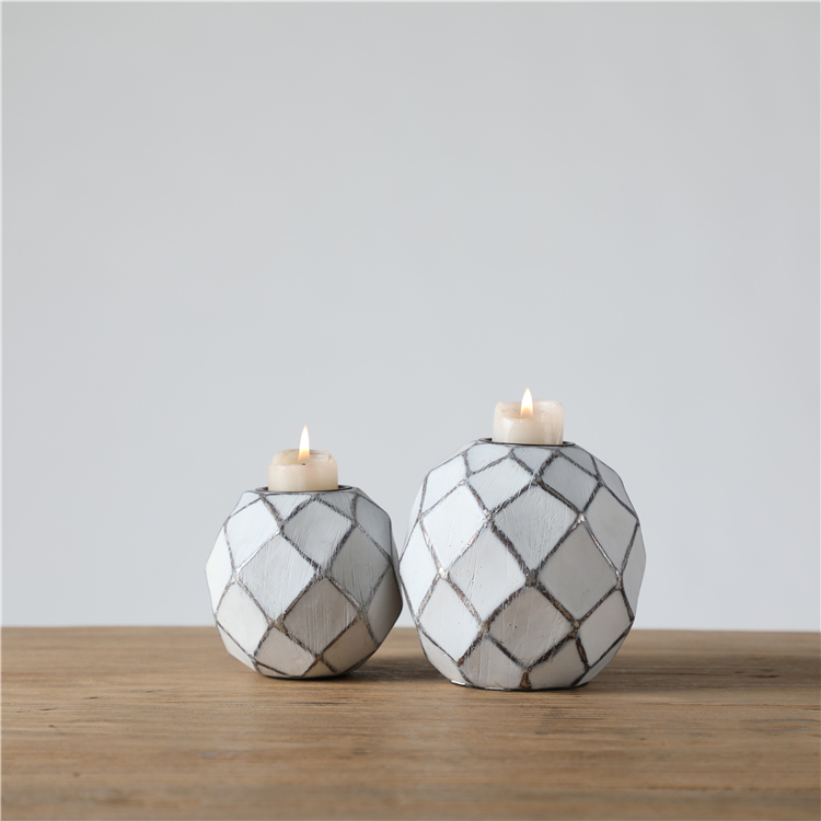 Modern Polygon Resin Craft Vintage Candlestick Holder For Gift