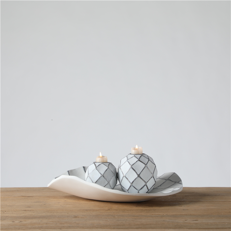 Modern Polygon Resin Craft Vintage Candlestick Holder For Gift