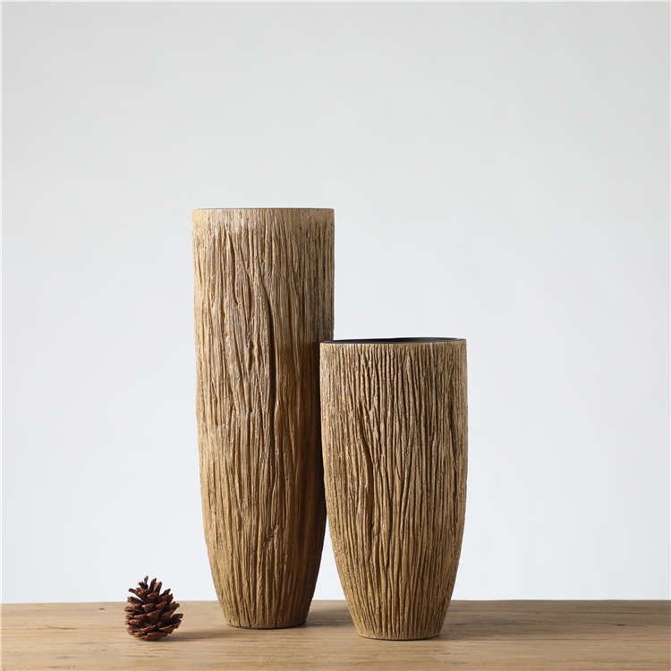 wholesale Rustic Style Resin tall floor flower vase modern