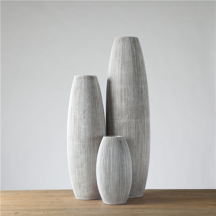 Wholesale Large Polyresin Fashion Vase Home Decorative Flower Vase Nordic Floor Standing Vase