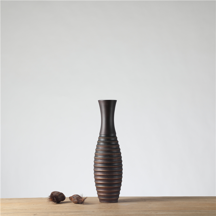 High End Elegant Polyresin Art Floreros Crafts Home Decorative Modern Black Vase