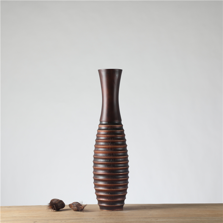 High End Elegant Polyresin Art Floreros Crafts Home Decorative Modern Black Vase