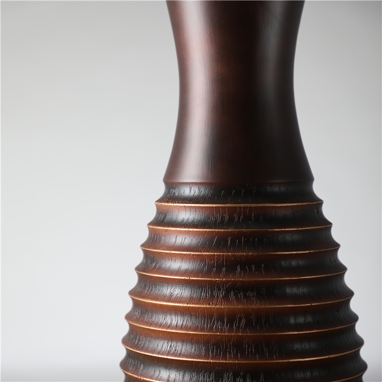 High End Elegant Polyresin Art Floreros Crafts Home Decorative Modern Black Vase