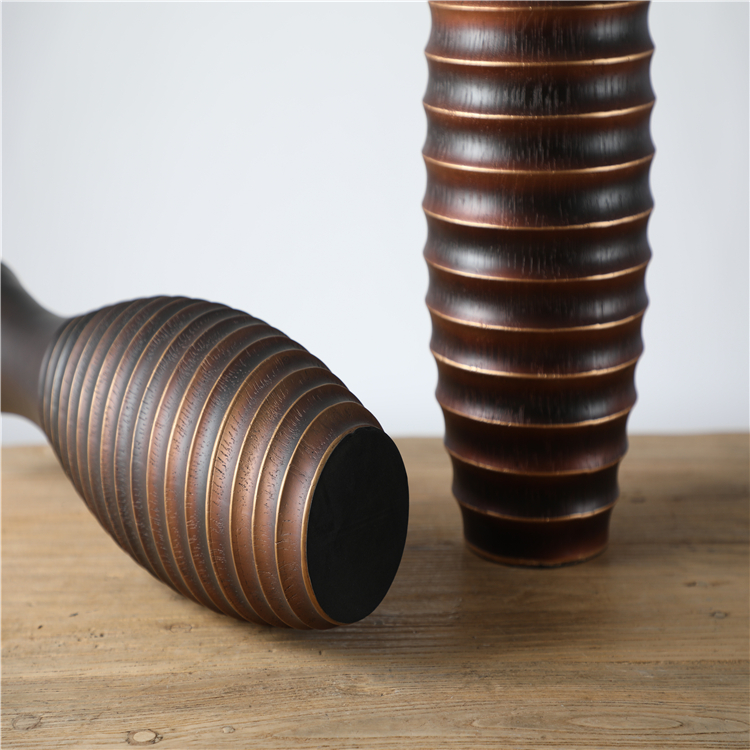 High End Elegant Polyresin Art Floreros Crafts Home Decorative Modern Black Vase