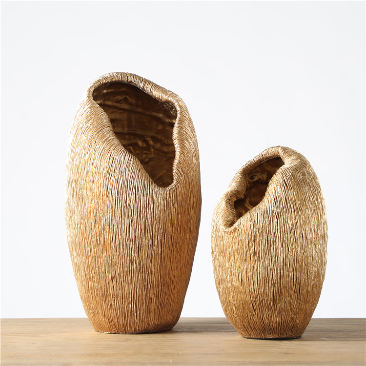Nordic Style High Quality Elegant Decoration Gold Unique Goods Home Art Vases