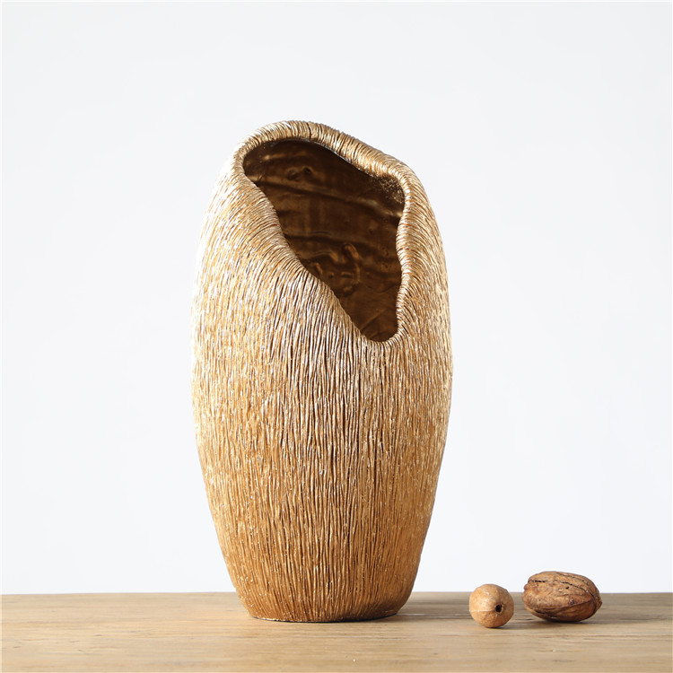 Nordic Style High Quality Elegant Decoration Gold Unique Goods Home Art Vases