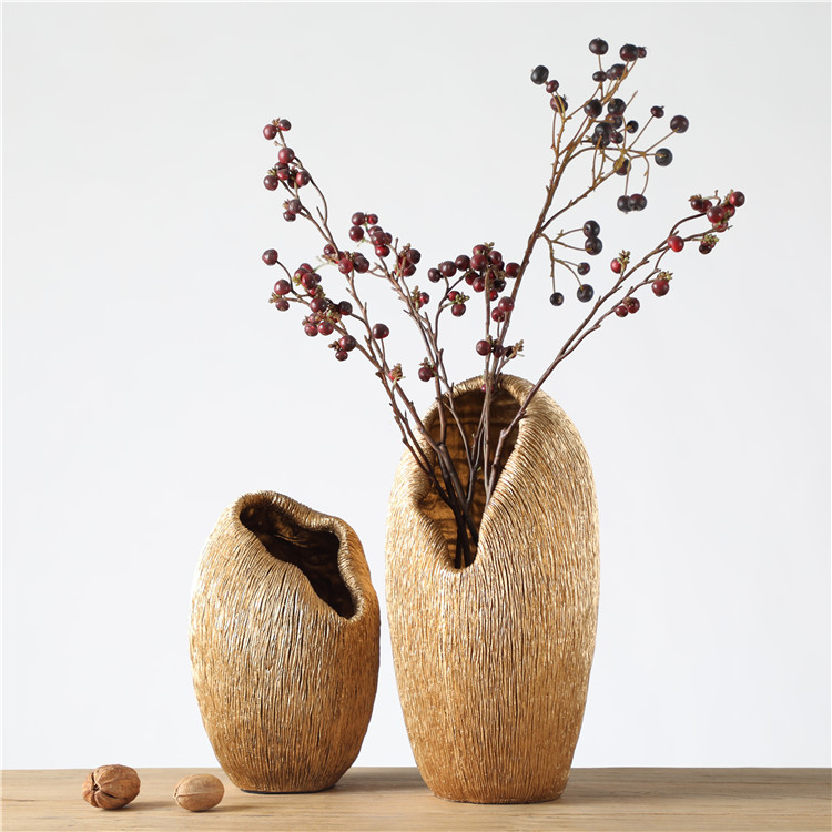 Nordic Style High Quality Elegant Decoration Gold Unique Goods Home Art Vases