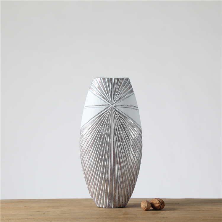 Popular retro modern handmade flower resin craft vase for decor