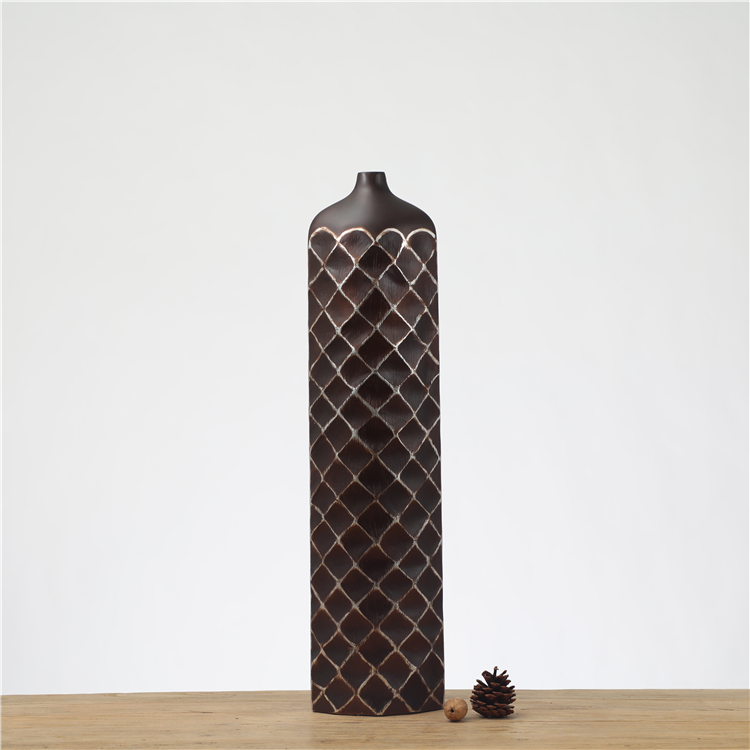 Nordic Home Decor Elegant Hntique Resin Vase Tall Floor Flower Large Vase