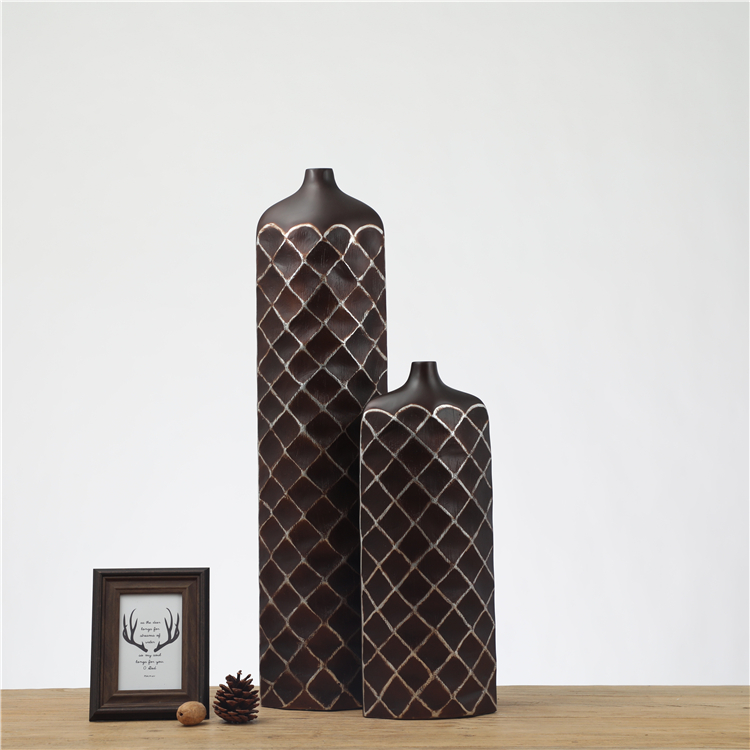 Nordic Home Decor Elegant Hntique Resin Vase Tall Floor Flower Large Vase