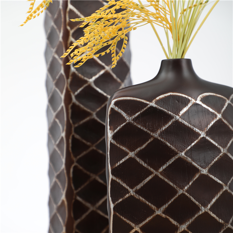 Nordic Home Decor Elegant Hntique Resin Vase Tall Floor Flower Large Vase
