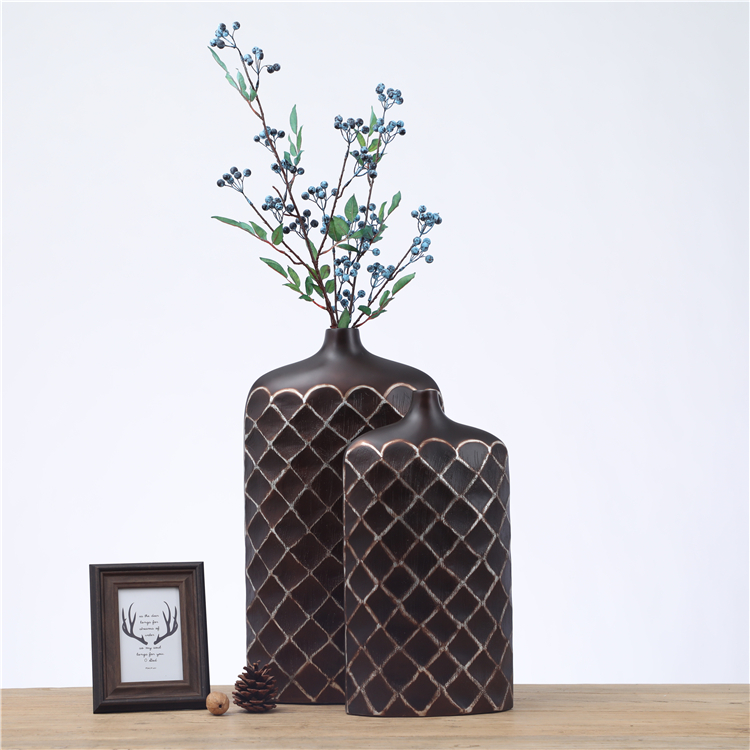 Wholesale carved luxury decoration flower vases for decor