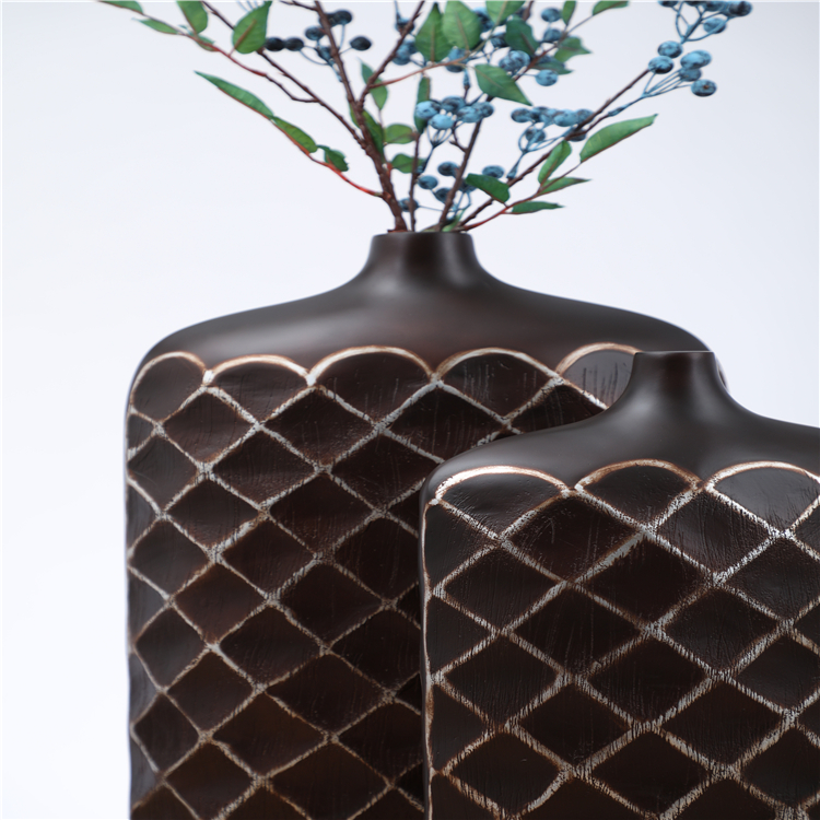 Wholesale carved luxury decoration flower vases for decor