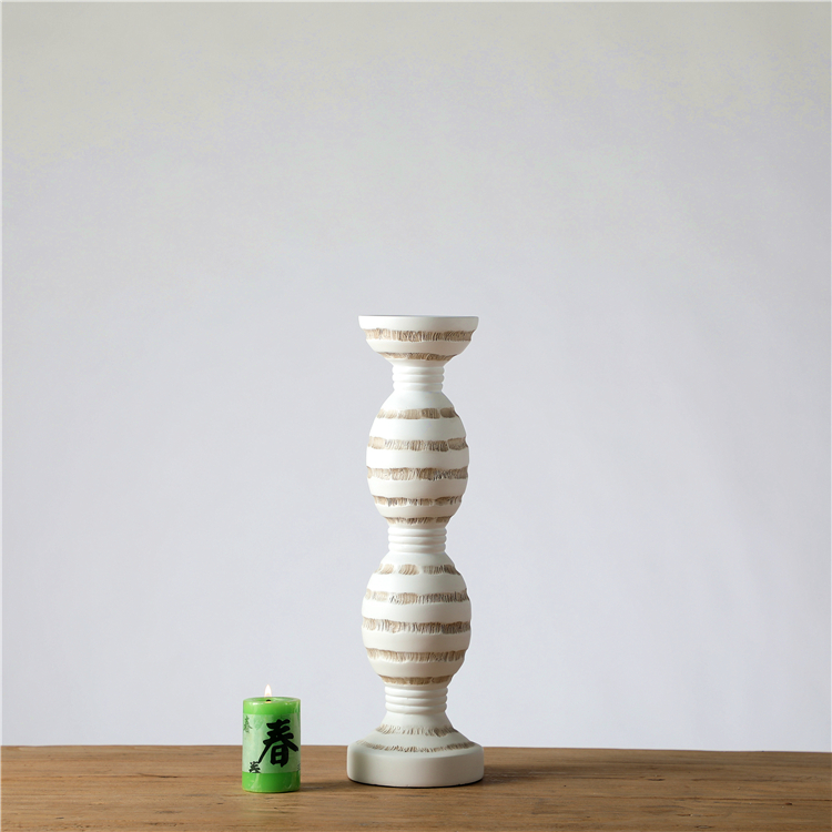 High Quality Country Style Polyresin Home Decor Tall Candle Holder Candlestick Holder
