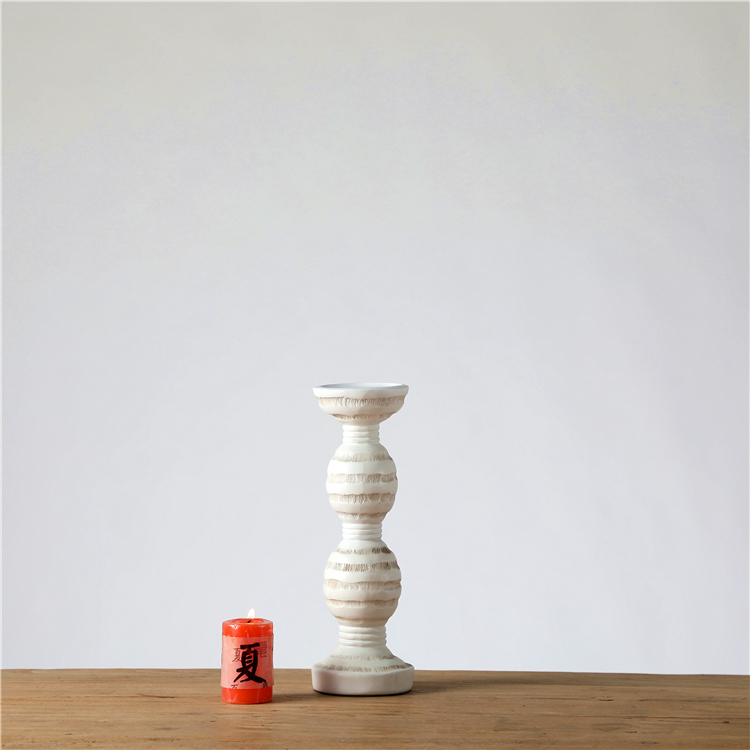 High Quality Country Style Polyresin Home Decor Tall Candle Holder Candlestick Holder