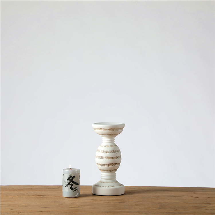 High Quality Country Style Polyresin Home Decor Tall Candle Holder Candlestick Holder