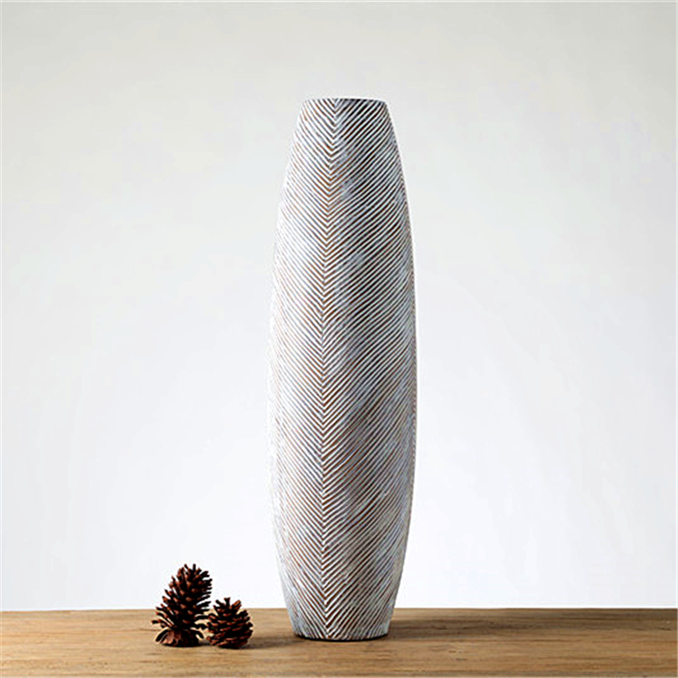 Hot Sale Home Decor Polyresin Decorative Large Vase White Tall Floor Vase