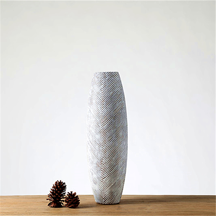 Hot Sale Home Decor Polyresin Decorative Large Vase White Tall Floor Vase