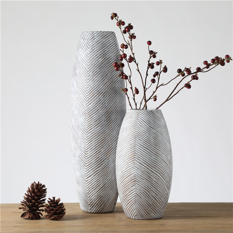Hot Sale Home Decor Polyresin Decorative Large Vase White Tall Floor Vase