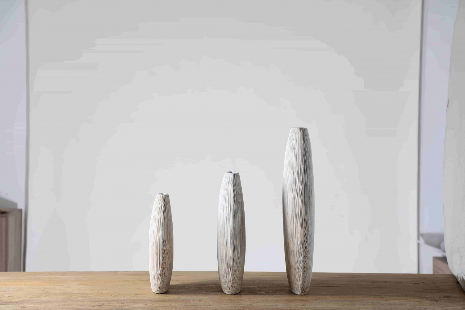 Grand Vase Nordic Style New Design Polyresin Flat Embossed Oval Plant Vase