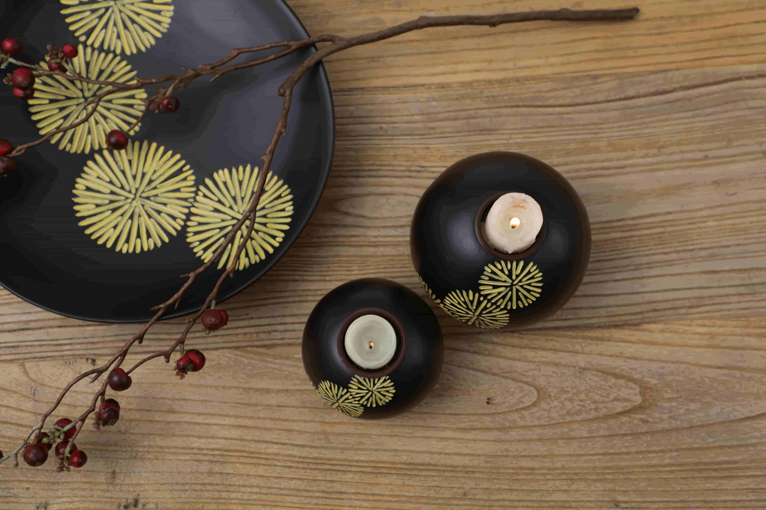 new arrival Handmade Resin Craft Candle Holder With Decal