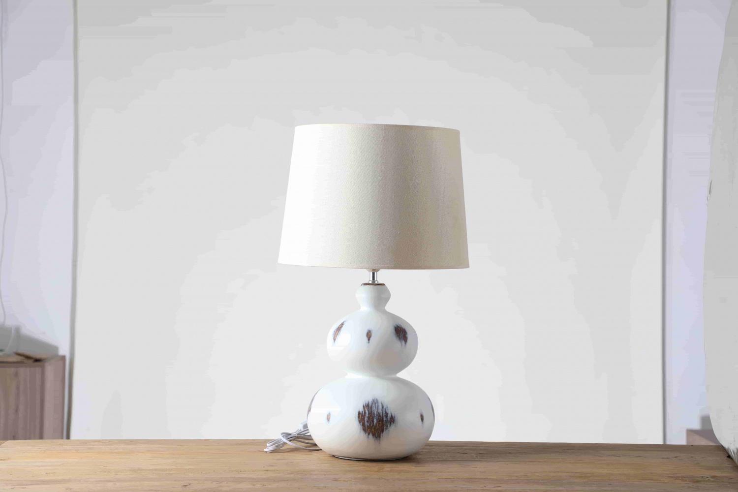 Bedside Table Lights Bottle Gourd Shape Resin Decorative Lamp For Living Room