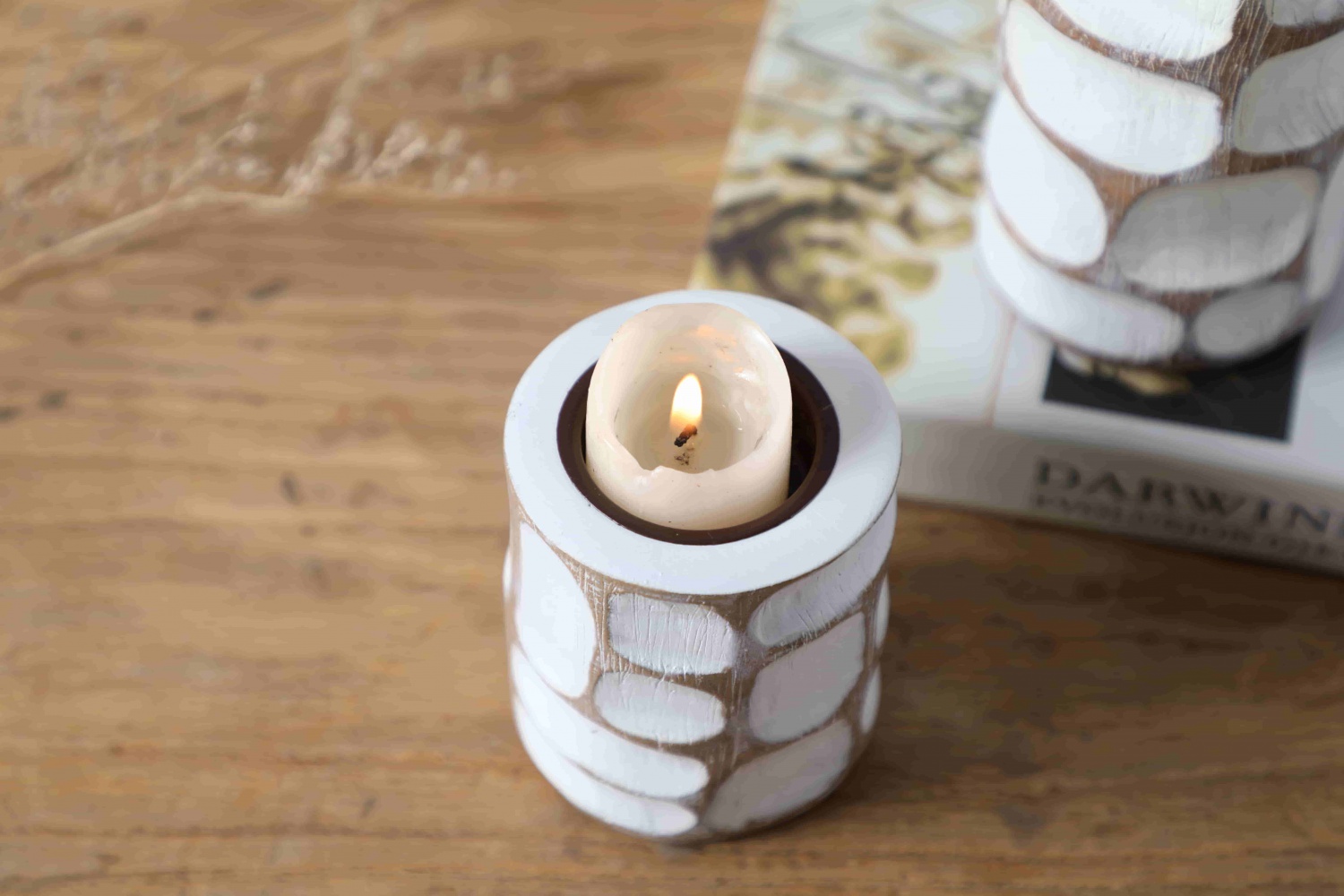 Set Of 2 pieces Modern Decorative Candle Holders With Leaf Shaped Tray