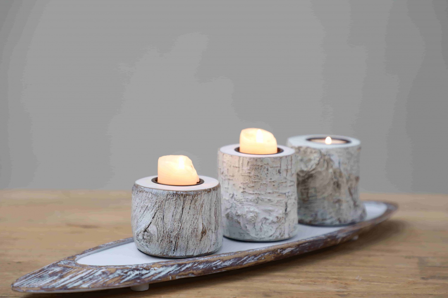 Elegant Home Decor Slice Of Ginseng Shape Tray With Branch Shape Candle Holder Set