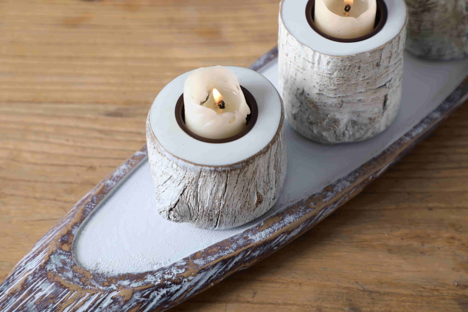 Elegant Home Decor Slice Of Ginseng Shape Tray With Branch Shape Candle Holder Set