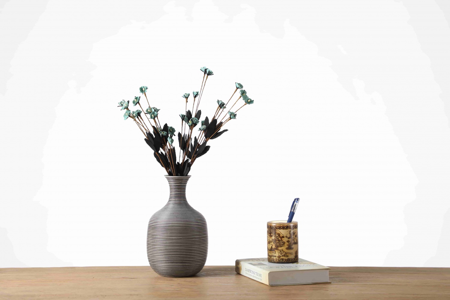 Wholesale Luxury modern Resin Home Decoration Vase Gray