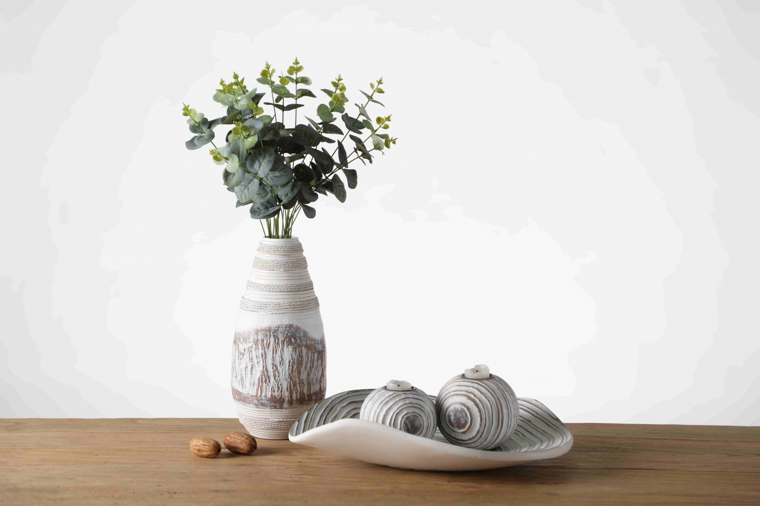 Handmade Exotic Resin ribbed Decoration Candle Holder and Tray