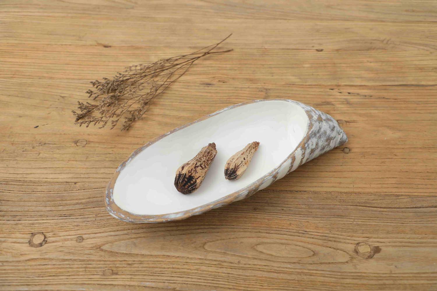 Nordic Style High End Shell White Resin Craft Tray For Home Decor
