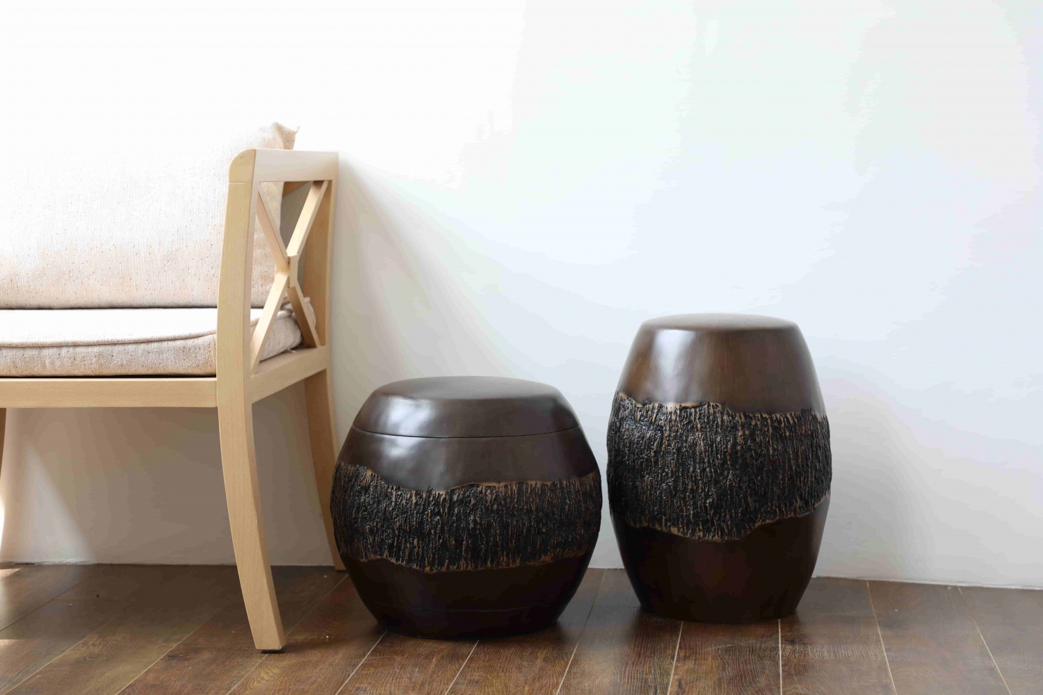 Home Decoration Craft Ornament antique modern wood resin Low stool
