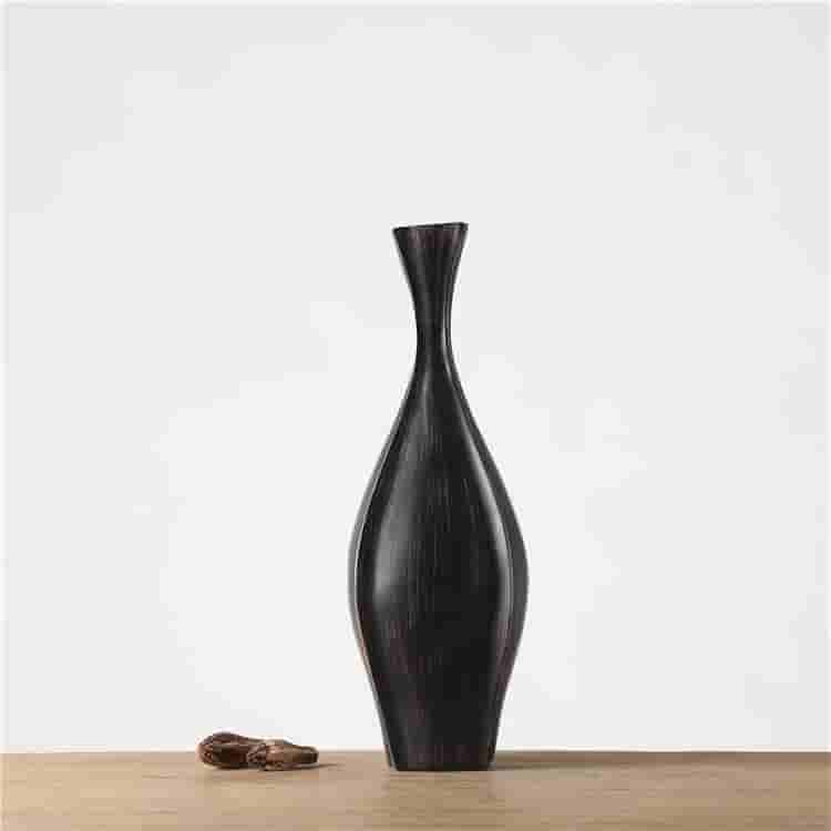 Hot selling nordic style polyresin crafts home decoration cheap flower vases black resin vase set