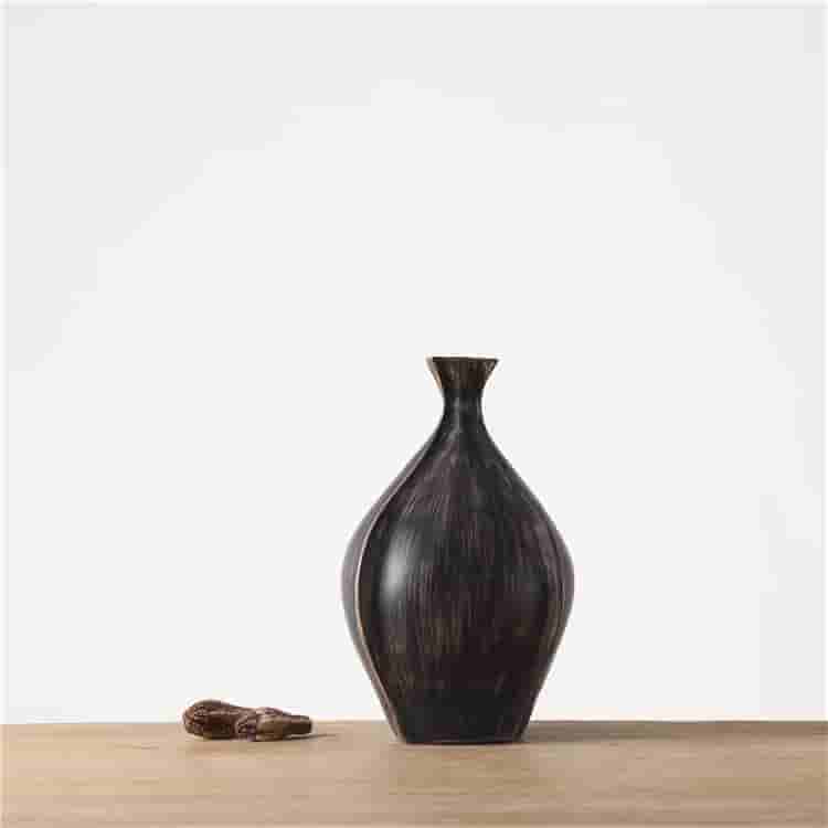 Hot selling nordic style polyresin crafts home decoration cheap flower vases black resin vase set