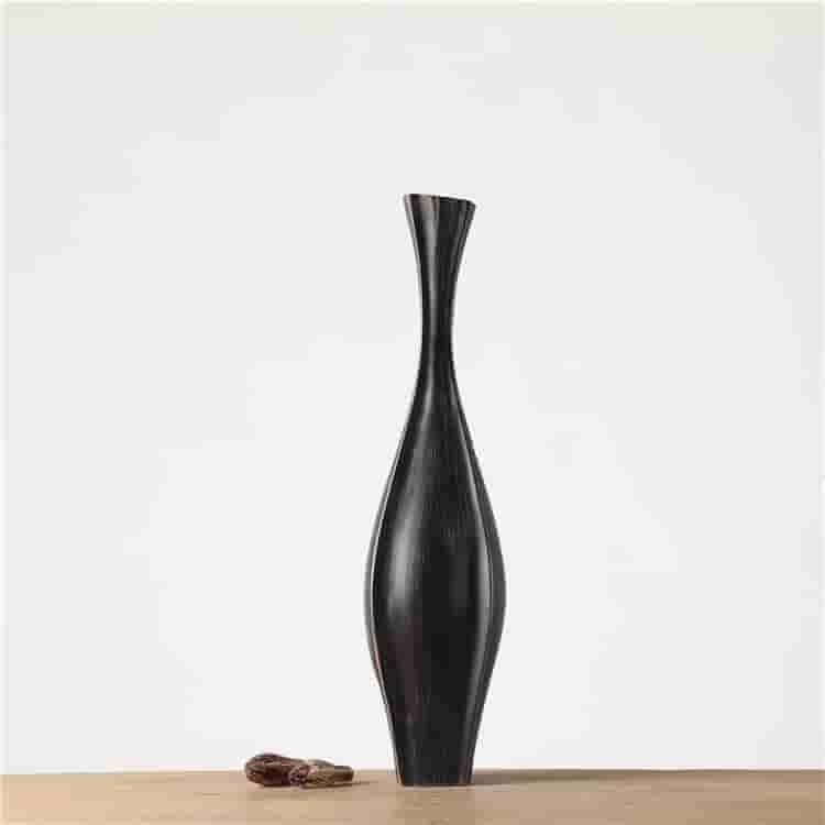 Hot selling nordic style polyresin crafts home decoration cheap flower vases black resin vase set