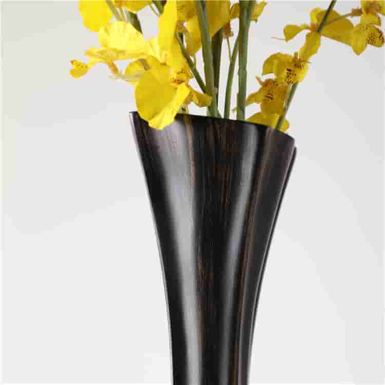 Hot selling nordic style polyresin crafts home decoration cheap flower vases black resin vase set