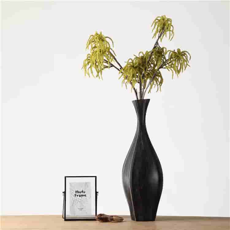 Hot selling nordic style polyresin crafts home decoration cheap flower vases black resin vase set