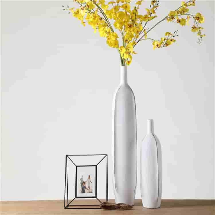 Popular home corner exquisite europe style vases elegant white resin flower vase home decoration