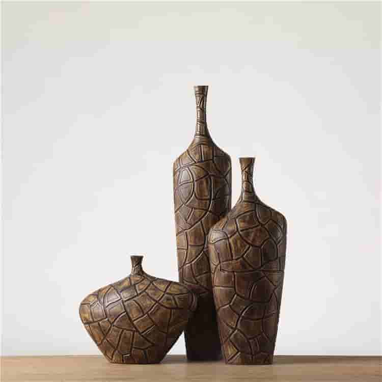 Retro unique design florist vase polyresin crafts living room decor resin vases for home decor