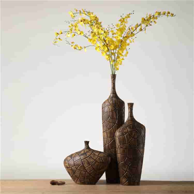 Retro unique design florist vase polyresin crafts living room decor resin vases for home decor
