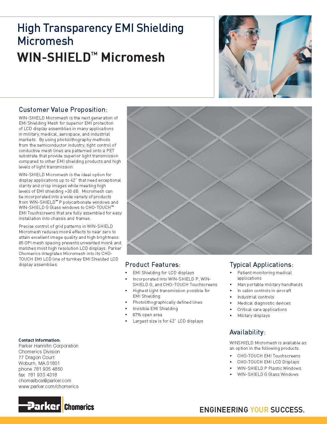 派克固美丽Parker Chomerics High Transparency EMI Shielding WIN-SHIELD ...